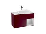 Villeroy und Boch Finion Waschtischunterschrank G781GJHB 100cm, Abdeckplatte white matt, Emotion, Regale Light grey matt lacquer, Peony Matt