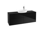 Villeroy und Boch Finion Waschtischunterschrank F97200PH 160x60,3cm, Abdeckplatte black matt, Glossy Black Lacquer