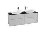 Villeroy und Boch Finion Waschtischunterschrank G96200GJ 160x60,3cm, Emotion, Abdeckplatte black matt, Light grey matt