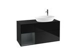 Villeroy und Boch Finion Waschtischunterschrank F922HGPH 120cm, Abdeckplatte black matt, Regale Midnight matt lacquer, Glossy Black Lacquer