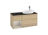 Villeroy und Boch Finion Waschtischunterschrank G922HHPC 120cm, Abdeckplatte black matt, Emotion, Regale sand matt lacquer, Oak Veneer