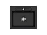 Villeroy und Boch Siluet Spüle 334601S5 mit Ablaufgarnitur und Handbetätigung, Ebony