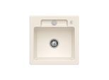 Villeroy und Boch Siluet Flächenbündige Spüle 33452FKR mit Ablaufgarnitur und Exzenterbetätigung, Crema
