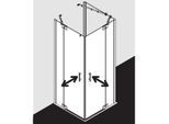 Kermi Filia XP Pendeltür-Eckeinstiegshälfte FXEPR07518VYK 75 x 185 cm, silber hochglanz, ESG SR Opaco Clean, rechts, auf Duschwanne
