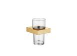 Dornbracht Mem Glashalter 83400780-28 Wandmodell, Glas aus Kristallglas, Ausladung 85 mm, messing gebürstet