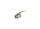 Opal Gas-Kugelhahn R730GAX008 G 2 IG, Messing vernickelt, Schwermodell, Hebelgriff gelb