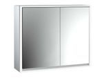 Emco Loft Aufputz-Lichtspiegelschrank 979805110 800x733mm, LED, 2-türig, breite Tür links, aluminium/Spiegel