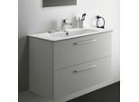Ideal Standard i.life A Möbelwaschtisch-Paket K8745DU 104x46x64,5cm, 1 Hahnloch, Griff Chrom gebürstet, weiß matt