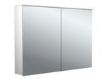 Emco pure 2 Design Aufputz-Lichtspiegelschrank 979705404 1000x711mm, LED, mit Lichtsegel, 2-türig, Aluminium