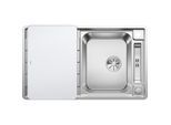 Blanco Spüle 522102 86 x 51 cm, Edelstahl Seidenglanz, reversibel, Ablauffernbedienung mit Drehbetätigung