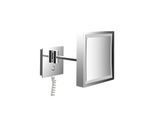 Emco Pure LED-Rasier-/Kosmetikspiegel 109406010 203 mm, eckig, Vergrößerung 3-fach, chrom
