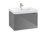 Villeroy & Boch Subway 2.0 Waschtisch-Unterschrank A68810FP 63,7x42x45,4cm, 1 Auszug, Griff chrom, glossy grey