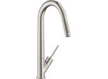 hansgrohe Axor Starck Spültischarmatur 10821800 mit Ausziehbrause, Edelstahl-Optik