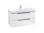 Villeroy & Boch Subway 2.0 Waschtisch-Unterschrank A69710DH 98,7x52x44,9cm, 2 Auszüge, Griff chrom, glossy white