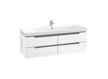 Villeroy & Boch Subway 2.0 Waschtischunterschrank A69110MS,128,7x42x44,9cm, weiss matt, Griff chrom