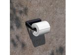 KEUCO AVENO Toilettenpapierhalter, 14662370000 starr, zum Kleben/Schrauben, schwarz matt