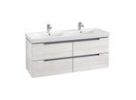 Villeroy & Boch Subway 2.0 Waschtischunterschrank A69900E8, 128,7x52x44,9cm, white Wood, Griff matt