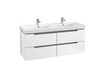 Villeroy & Boch Subway 2.0 Waschtischunterschrank A69900MS, 128,7x52x44,9cm, Weiss Matt, Griff matt