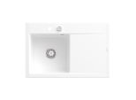 Villeroy und Boch Subway Style 45 Flat Einbauspüle 334802R1 links, mit Ablaufgarnitur, Excenterbetätigung, weiß alpin CeramicPlus, 78 x 51 cm