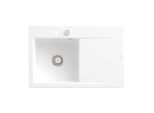 Villeroy und Boch Subway Style 45 Einbauspüle 334802RW links, mit Ablaufgarnitur, Excenterbetätigung, stone white CeramicPlus, 78 x 51 cm