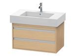 Duravit Ketho Waschtisch-Unterschrank KT664003030 80 x 45,5 cm, Eiche natur, 2 Schubkästen, wandhängend