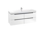 Villeroy&Boch Subway 2.0 XL Waschtischunterschrank A69810MS,128,7x52x44,9cm,Weiß Matt,Griff chrom