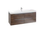 Villeroy und Boch Subway 2.0 Waschtisch-Unterschrank A69810VH 128,7 x 52 x 44,9 cm, Griff chrom, arizona oak
