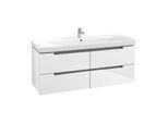 Villeroy&Boch Subway 2.0 XL Waschtischunterschrank A69810DH,128,7x52x44,9cm,Glossy White,Griff chrom