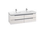 Villeroy & Boch Subway 2.0 Waschtischunterschrank A69200E8, 128,7x42x44,9cm, white wood, Griff matt