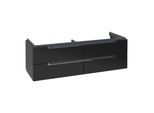 Villeroy & Boch Subway 2.0 Waschtischunterschrank A69210PD,128,7x42x44,9cm, Black Matt, Griff chrom
