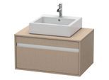 Duravit Ketho Waschtisch-Unterschrank KT669407575 80 x 55 cm, leinen, für Aufsatzbecken mittig, 1 Auszug, wandhängend