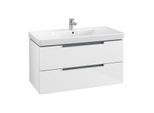 Villeroy und Boch Subway 2.0 Waschtisch-Unterschrank A69700DH 98,7 x 52 x 44,9 cm, Griff silbermatt, glossy white