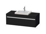 Duravit Ketho Waschtisch-Unterschrank KT679601616 120 x 55 cm, Eiche schwarz, für Einbauwaschtisch mittig, 1 Auszug, wandhängend