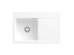 Villeroy und Boch Subway Style 45 Flat Einbauspüle 334801RW links, mit Ablaufgarnitur, Handbetätigung, stone white CeramicPlus, 78 x 51 cm