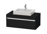 Duravit Ketho Waschtisch-Unterschrank KT669501616 100 x 55 cm, Eiche schwarz, für Aufsatzbecken mittig, 1 Auszug, wandhängend