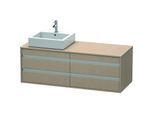 Duravit Ketho Waschtisch-Unterschrank KT6657L7575 140x55x49,6cm, für Aufsatzbecken, 4 Schubkästen, Ausschnitt links, leinen
