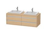 Duravit Ketho Waschtisch-Unterschrank KT6757B3030 140x55x49,6cm, für Einbauwaschtisch, 4 Schubkästen, Ausschnitt beidseitig, Eiche natur