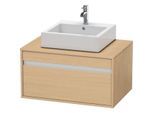 Duravit Ketho Waschtisch-Unterschrank KT669403030 80 x 55 cm, Eiche natur, für Aufsatzbecken mittig, 1 Auszug, wandhängend