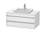 Duravit Ketho Waschtisch-Unterschrank KT675501818 100 x 55 cm, weiß matt, für Einbauwaschtisch mittig, 2 Schubkästen