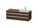 Duravit Ketho Waschtisch-Unterschrank KT6757R5353 140x55x49,6cm, für Einbauwaschtisch, 4 Schubkästen, Ausschnitt rechts, kastanie dunkel