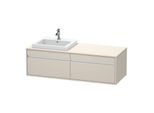 Duravit Ketho Waschtisch-Unterschrank KT6797L9191 140x55x42,6cm, Einbauwaschtische, 2 Auszüge, Ausschnitt links, Taupe