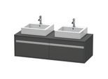 Duravit Ketho Waschtisch-Unterschrank KT6697B4949 140x55x42,6cm, für Aufsatzbecken, 2 Auszüge, Ausschnitt beidseitig, graphit matt