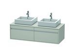 Duravit Ketho Waschtisch-Unterschrank KT6697B0707 140x55x42,6cm, für Aufsatzbecken, 2 Auszüge, Ausschnitt beidseitig, betongrau matt