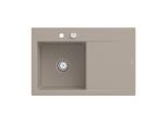 Villeroy und Boch Subway Style 45 Flat Einbauspüle 334802AM links, mit Ablaufgarnitur, Excenterbetätigung, almond CeramicPlus, 78 x 51 cm