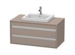 Duravit Ketho Waschtisch-Unterschrank KT675504343 100 x 55 cm, basalt matt, für Einbauwaschtisch mittig, 2 Schubkästen