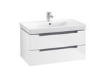 Villeroy & Boch Subway 2.0 Waschtisch-Unterschrank A68910DH 78,7x42x44,9cm, 2 Auszüge, Griff chrom, glossy white