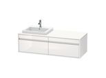 Duravit Ketho Waschtisch-Unterschrank KT6797L2222 140x55x42,6cm, Einbauwaschtische, 2 Auszüge, Ausschnitt links, weiß hochglanz