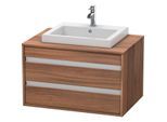 Duravit Ketho Waschtisch-Unterschrank KT675407979 80 x 55 cm, nussbaum natur, für Einbauwaschtisch mittig, 2 Schubkästen