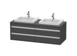 Duravit Ketho Waschtisch-Unterschrank KT6757B4949 140x55x49,6cm, für Einbauwaschtisch, 4 Schubkästen, Ausschnitt beidseitig, graphit matt