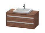Duravit Ketho Waschtisch-Unterschrank KT675502121 100 x 55 cm, nussbaum dunkel, für Einbauwaschtisch mittig, 2 Schubkästen